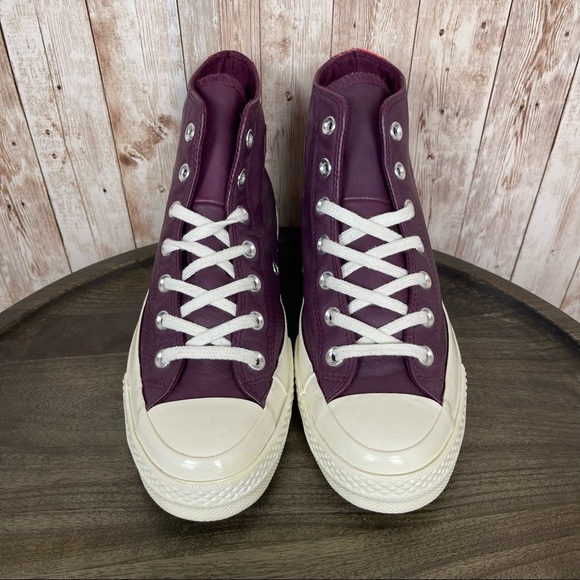 Converse CTAS High Top Leather Sneaker Dark Sangria Size 8 Women - Picture 2 of 9